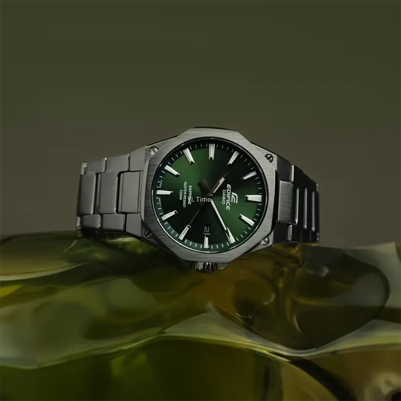 Casio Edifice Men's Watch Slim Line Green Dial- EFR-S108D-3AV